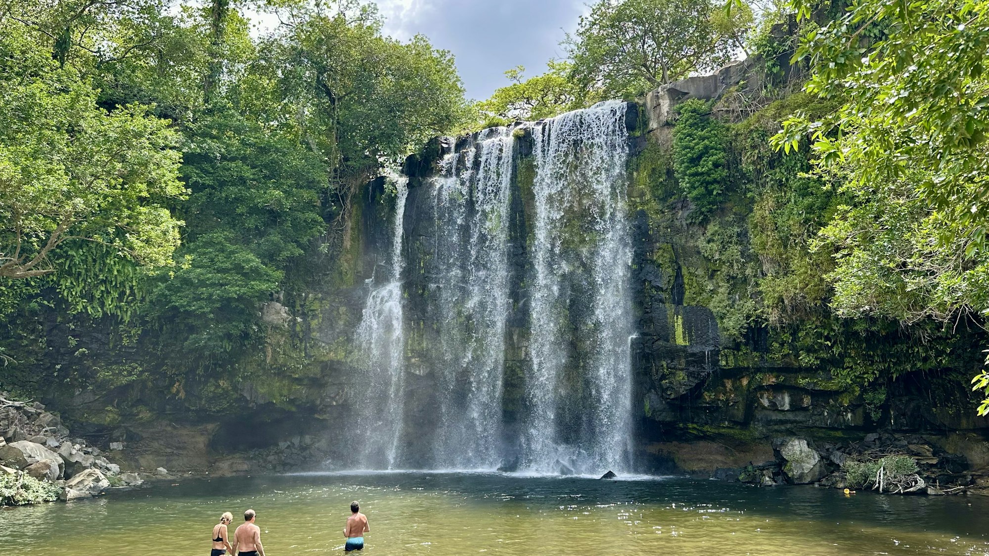 Waterfall and dry forest interior of Guanacaste